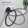 Kibi Circular Bathroom Towel Ring - Matte Black KBA1406MB